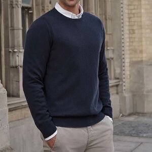 Kirkland Signature 100% Cashmere Sweater Navy Blue Crewneck Men’s Large